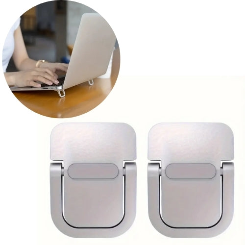Set 2 suporturi pentru laptop, Zola, pentru o pozitie usor inclinata, anti-alunecare, din aluminiu si silicon, 29x39 mm, alb Set 2 suporturi pentru laptop, Zola, pentru o pozitie usor inclinata, anti-alunecare, din aluminiu si silicon, 29x39 mm, alb